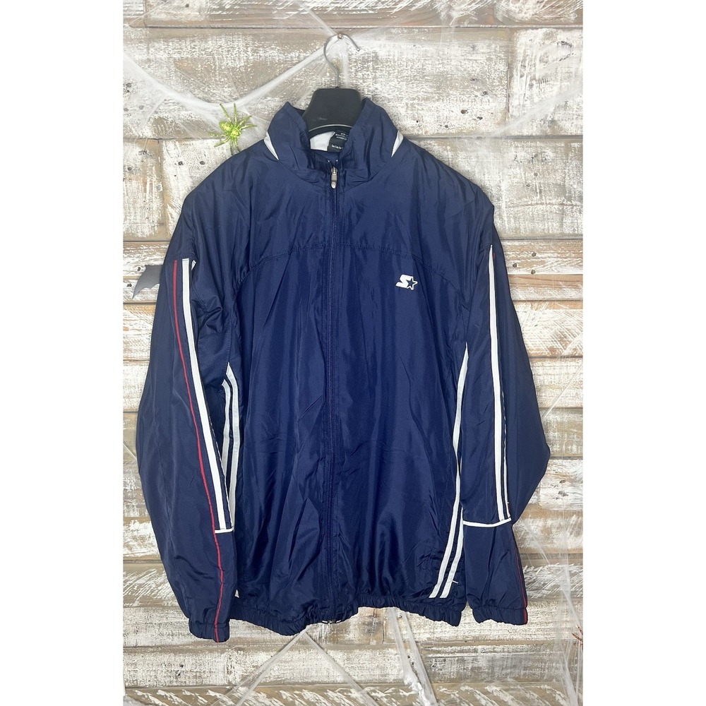 Starter Mens Blue long sleeved windbreaker L - Picture 1 of 6